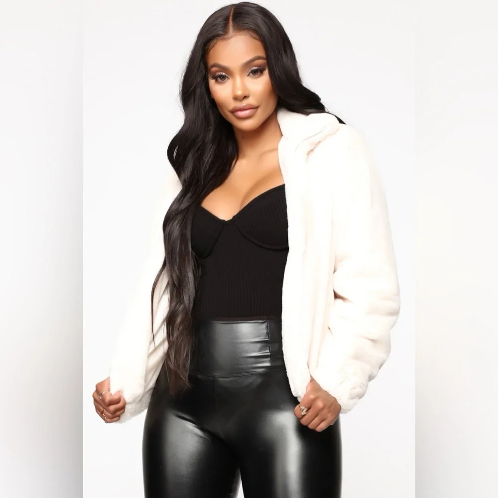 Fashion Nova Soft Touch Faux Fur Jacket - Cream - Picture 1 of 5